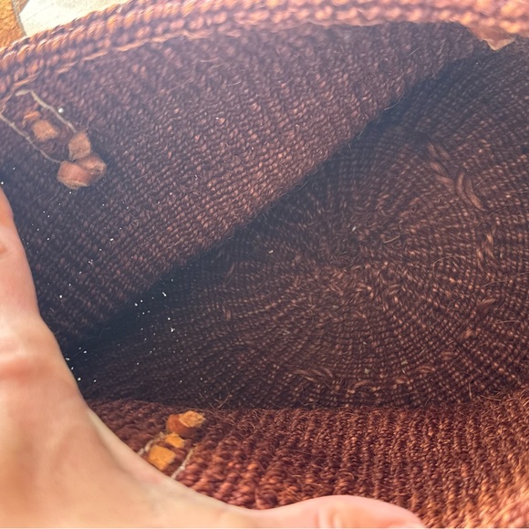 Vintage Brown Sisal Woven Tote Bag - Picture 9 of 11